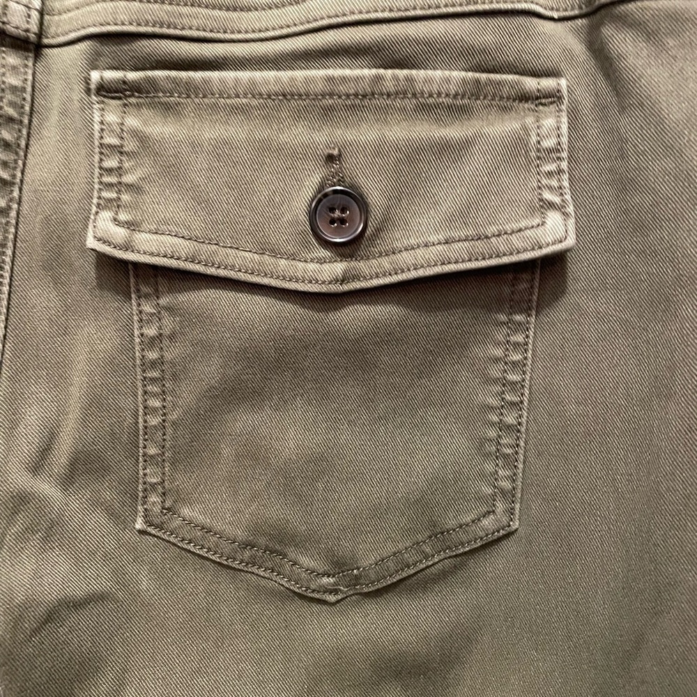 Spanx Twill Cropped Wide Leg Jeans Olive Green Women’s Size XL - Picture 10 of 10